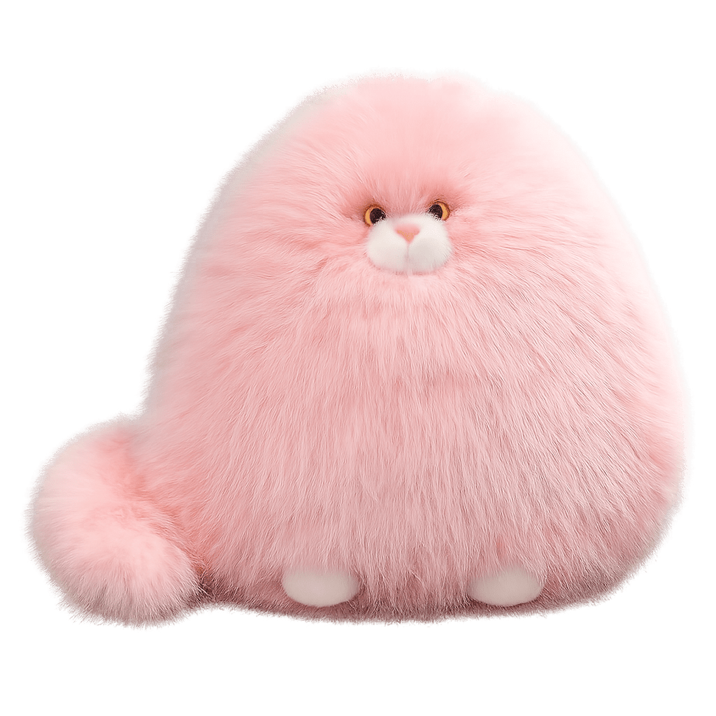 Home 1 Fluffy pink cat plush toy