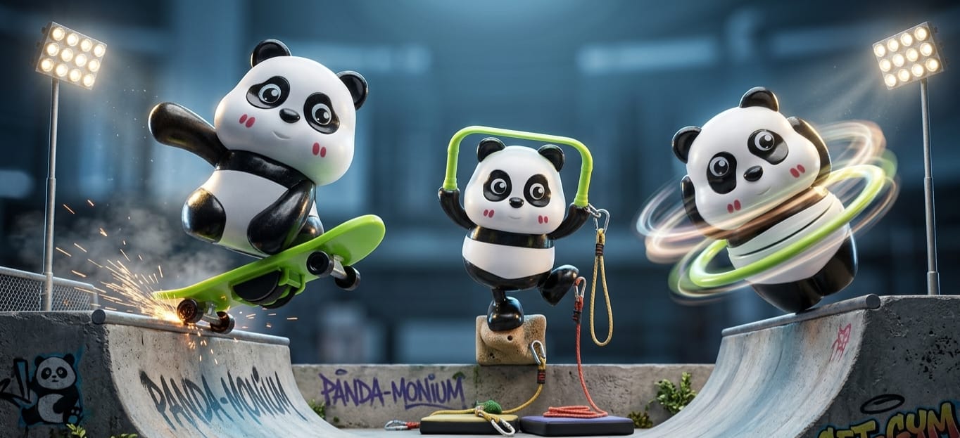 পান্ডা উইন্ড-আপ টয় – ৩ পিসের সম্পূর্ণ সেট (Panda Wind-Up Toy)