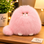 Fluffy Round Cat Plush Toy
