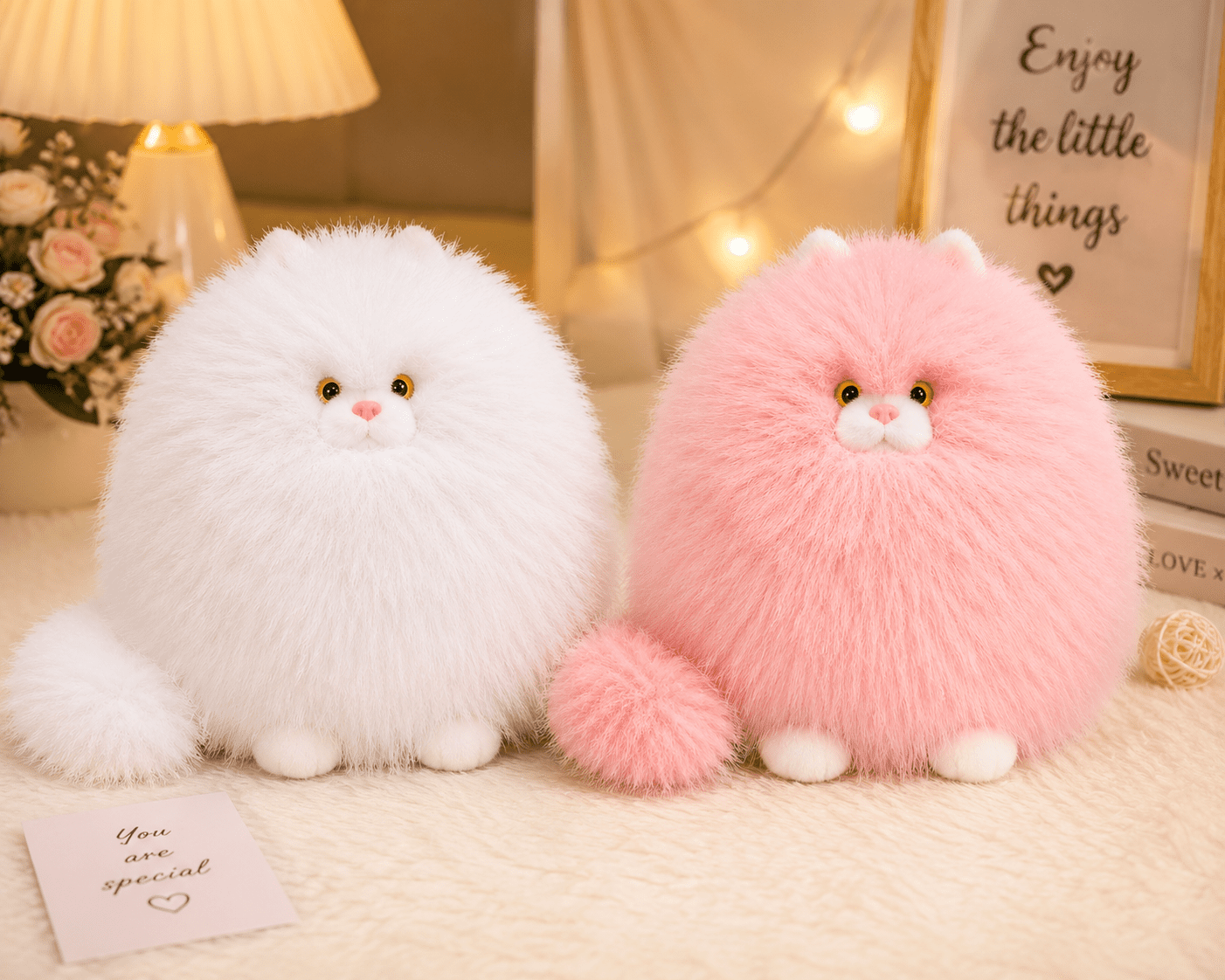 Fluffy Round Cat Plush Toy
