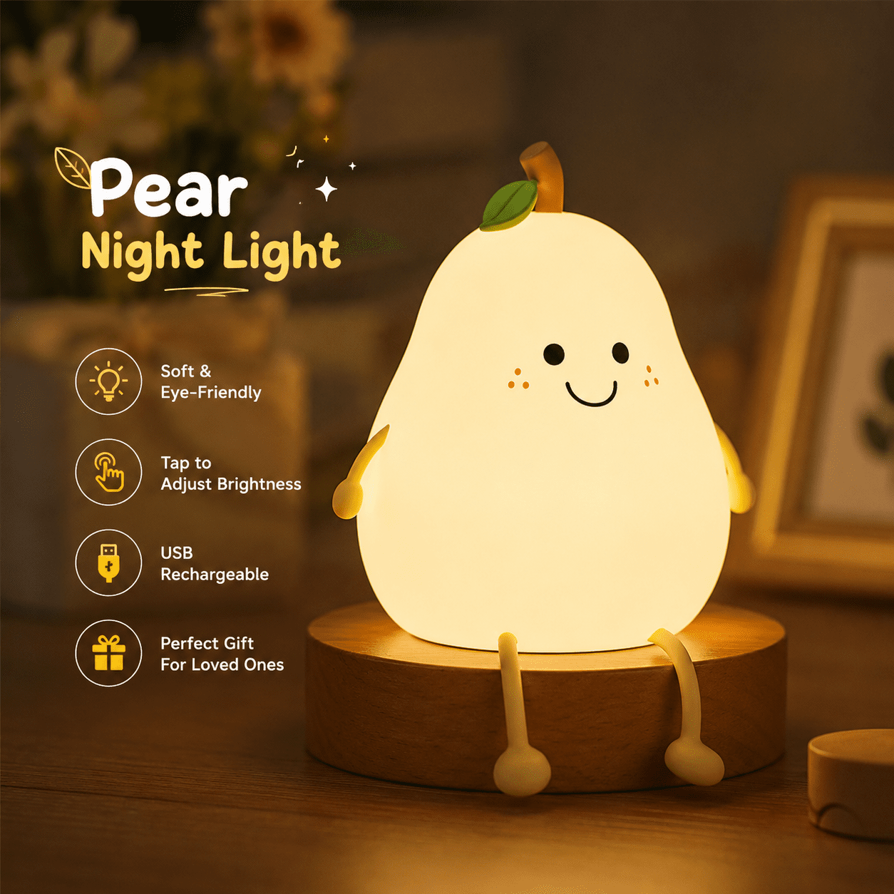 Pear-Shaped LED Night Light